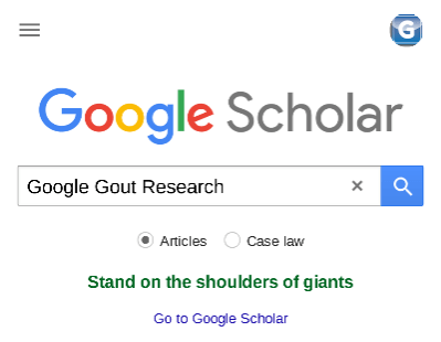 Googling Gout Research Screenshot